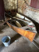 A LARGE ROWING BOAT BUILT BY HAND BY THE VENDORS FATHER, Along with two oars, various related