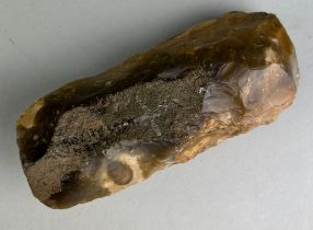 A LARGE WORKED FLINT TOOL FROM ROCHESTER IN KENT Possibly Palaeolithic, the cortex inscribed