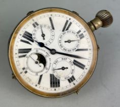 AN UNUSUAL SWISS DESK CALENDAR MOONPHASE BALL CLOCK BY PRIMAVESI BROTHERS BOURNEMOUTH CIRCA 1900