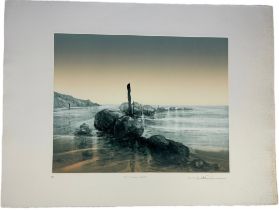 AN AQUATINT ENTITLED 'STONE CIRCLE POSTS II', Artists proof, signed indistinctly by the artist in