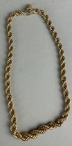 A 14CT GOLD ROPE CHAIN NECKLACE, Weight: 20.6gms