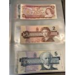 An album of worldwide banknotes