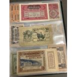 An extensive album of world banknotes