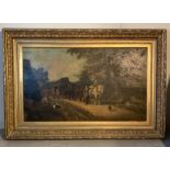 A 19th Century oil on canvas of a country scene signed bottom right S J Clark (British Samuel Joseph