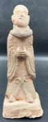 An Antique Chinese terracotta figure, marked to base 16cm H