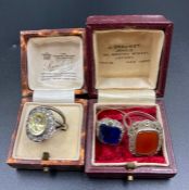 A selection of three quality costume jewellery rings and a silver wedding band