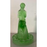An Art Deco Uranium green glass nude lady
