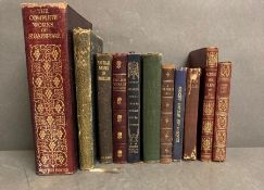 A selection of antique books to include: The Complete works of Shakespeare, works of Longfellow,