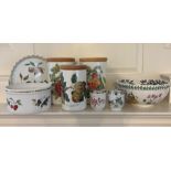 A selection of Portmeriron bowls, storeage jars etc