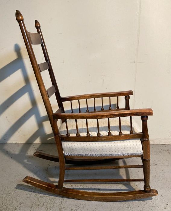 An Arts and Craft rocking chair attributed to William Birch for Liberty - Image 5 of 5