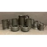 A selection of antique pewter, various styles and makers.