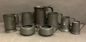 A selection of antique pewter, various styles and makers.