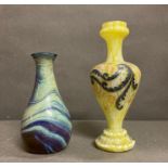 Two hand blown art glass vases