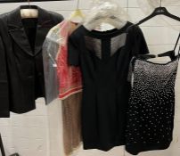 A selection of designer women's dresses and jacket