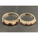 Two silver costume jewellery rings