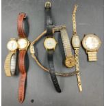 A selection of seven vintage watches to include Rotary, Ingersoll, Timex etc.