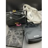 Three designer hand bags, Moschino, Anya Hindmarch and Calvin Klein
