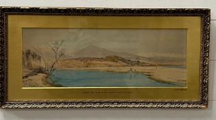 A watercolour "Where the river Siague joins the sea near Cannes" by John Surtees signed bottom left