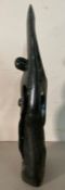 An African impressionist sculpture signed to base (H53cm)