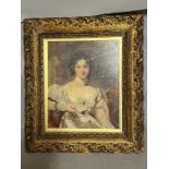 A portrait of Lady Barrow in a gilt frame (18cm x 22cm)