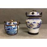 Two antique Chinese opium pipe pots