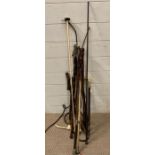 A selection of vintage riding/hunting whips and crops, various ages