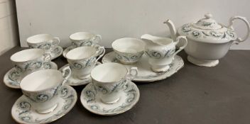 A Royal Standard china tea set "Garland", six cups and saucers, teapots, sugar bowls and milk jug