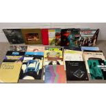 A selection of vinyl records including Jethro Tull, Sper Tramp, Deep Purple, Van Morrison etc