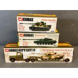 Three Corgi military models