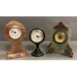 A selection of three desk top clocks to include two Mercedes