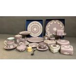 A range of Wedgwood Jasperware items, various styles and colours