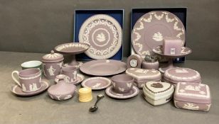 A range of Wedgwood Jasperware items, various styles and colours
