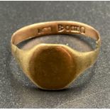 A 9ct gold signet ring AF (Approximate Total Weight 3.5g) (Approx Size U)