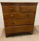 Two over three chest of drawers, two short drawers followed by three graduating long drawers (H121cm