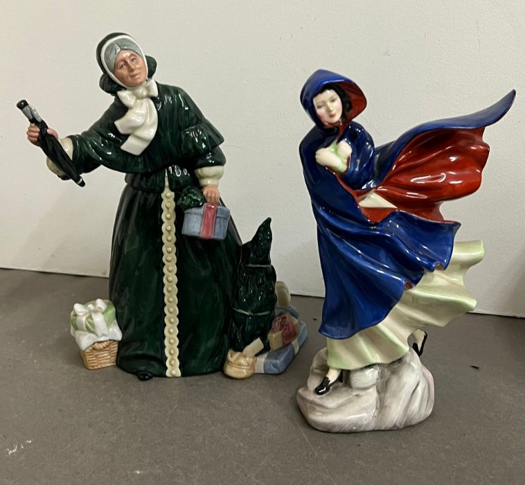 Two Royal Doulton figurine, May and Christmas parcels