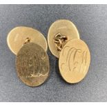 A pair of 9ct gold Gent Cuff Links (Approximate Total Weight 12.4g)