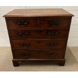 A George III style two over three chest of drawers on bracket feet (H78cm W80cm D45cm)