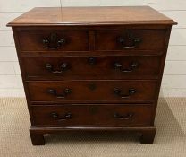 A George III style two over three chest of drawers on bracket feet (H78cm W80cm D45cm)