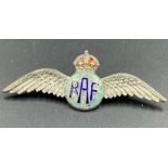 A silver and enamel RAF sweetheart brooch