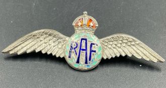 A silver and enamel RAF sweetheart brooch