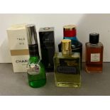 A selection of vintage aftershave and cologne, including Chanel