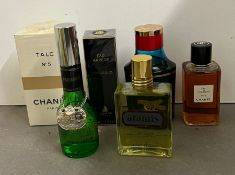 A selection of vintage aftershave and cologne, including Chanel