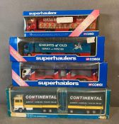 A selection of four boxed Corgi model lorries to include Continental, Knights of Old and Castle