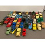 A selection of play worn Dinky unboxed vehicles and saloons.