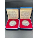 Two 1977 silver Crowns, celebrating the Queen Elizabeth II's silver jubilee