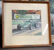 A motor racing print by G.M. Turner 30cm x 33cm