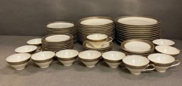A Rare Rosenthal Duchess pattern dinner service in gold and platinum to include 12 dinner plates,