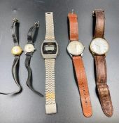 A selection of five watches to include Sekonda and Timex