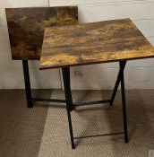 Two folding side tables