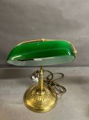 A brass bankers lamp